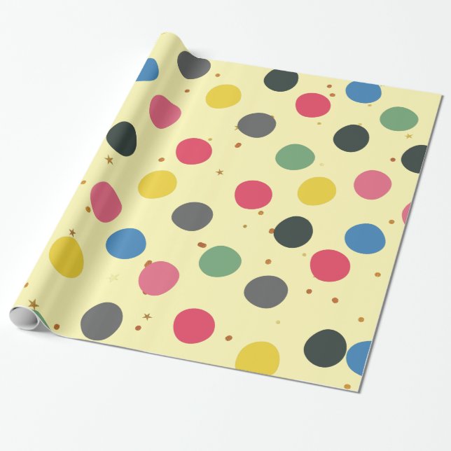 Weihnachts-farbige Kreise Muster Geschenkpapier (Ungerollt)