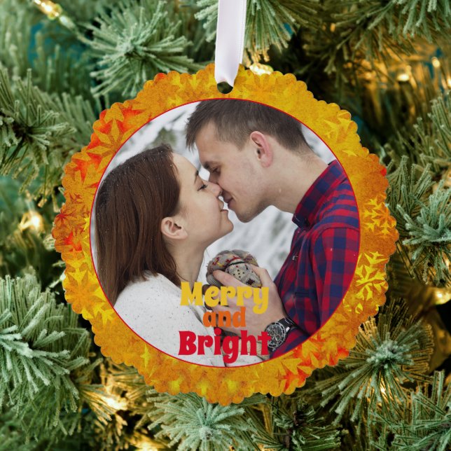 Weihnachts-farbige Schneeflocken Fotovorlage Ornament Karte (Insitu (Baum))