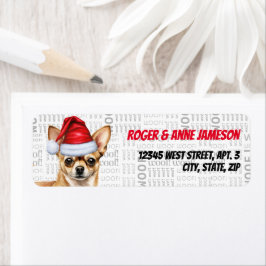 Weihnachts-Fawn-Chihuahua-Santa-Dog-Rücksendeadres