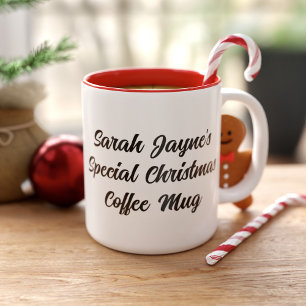 Weihnachts-Feier Cheer Moderne Typografie Zweifarbige Tasse