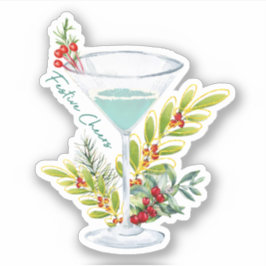 Weihnachts Feierliche Cheers Cocktails Getränke Ur Aufkleber