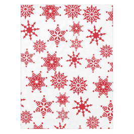 Weihnachts-Feierliche Rote und weiße Schneeflocken Tischdecke