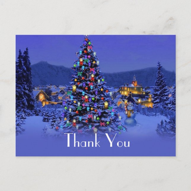 Weihnachts Feiertage Hochzeit danke Postkarte. Postkarte (Vorderseite)