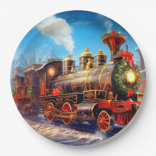 Weihnachts-/Feiertagszug Express Papierplatte Pappteller