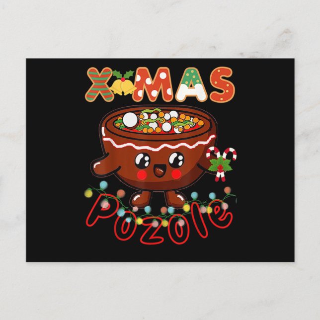 Weihnachts-Feinschmecker Niedlich Pozole Bowl Ugly Einladungspostkarte (Vorderseite)