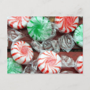 Weihnachts-Festtags-Pfefferminz-Hartbonbons Feiertagspostkarte