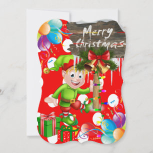 Weihnachts-Festwohnung-Grußkarte, Elf Karte