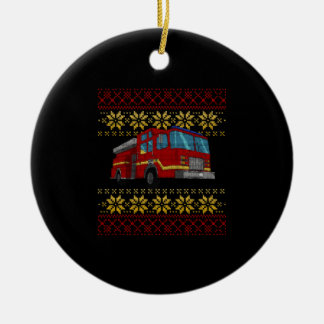 Weihnachts-Feuerwehr-Feuerwehrauto Keramik Ornament