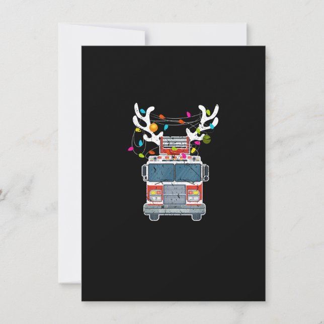 Weihnachts-Feuerwehrmann Rentierfest Weihnachts-Fe Einladung (Vorderseite)