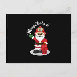 Weihnachts-Feuerwehrmann Santa Winter Feiertagspostkarte