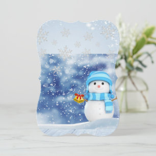 Weihnachts-Fewo-Grußkarte, Schneemann Karte