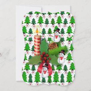 Weihnachts-Fewo-Grußkarte, Schneemann Karte