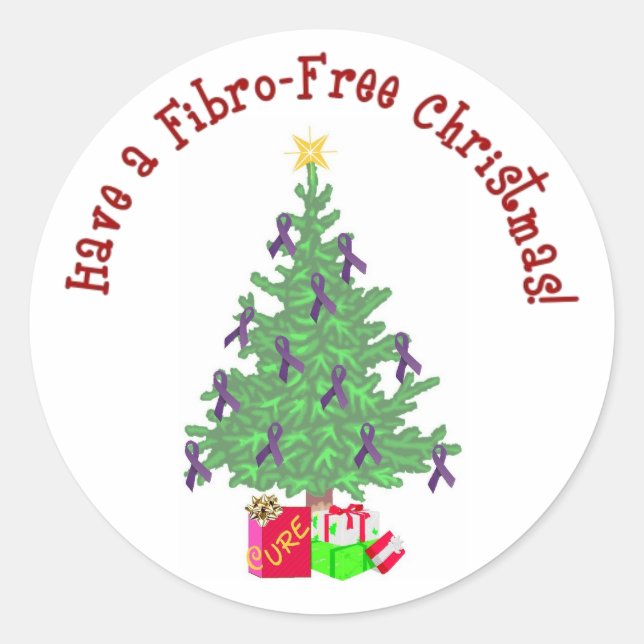 Weihnachts-Fibro-Tree-Aufkleber Runder Aufkleber (Vorderseite)