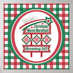 Weihnachts-Film Marathon Retro Marquee Festival Poster