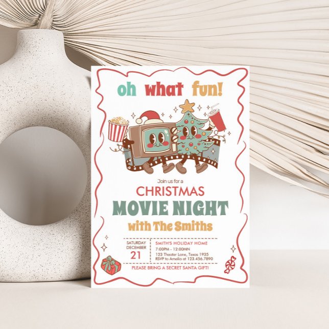 Weihnachts-Filmabend Weihnachten Party Einladung (Christmas Holiday Movie Night Party Invitation)