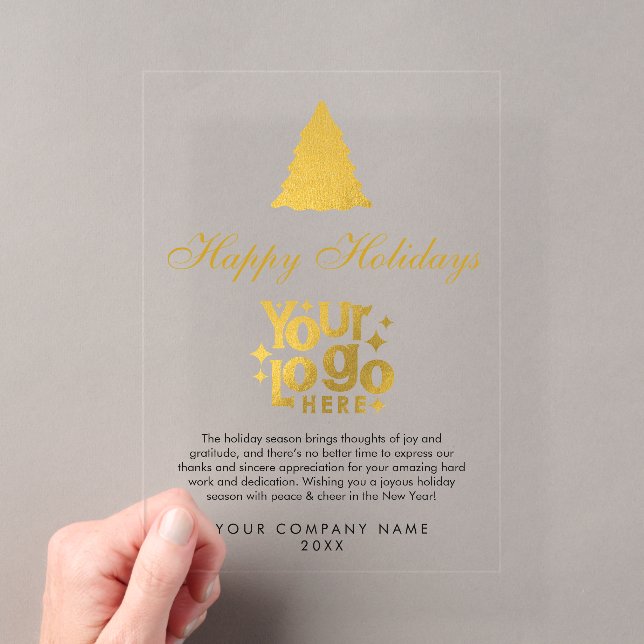 Weihnachts-Firmenlogo Holiday Gold Acryleinladungen (Insitu (Handheld))