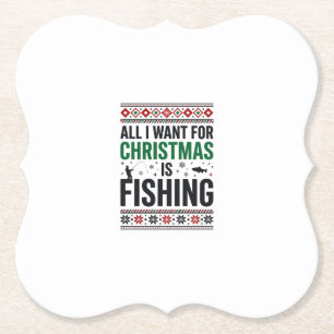 Weihnachts-Fischerei-Hässliches-Schwester-Design Untersetzer