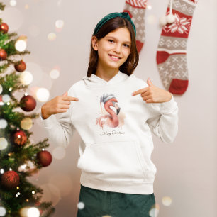 Weihnachts-Flamingo, anpassbar Hoodie