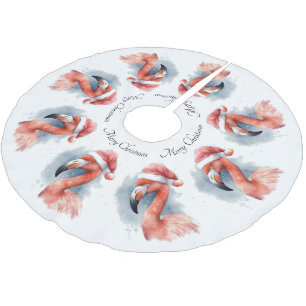 Weihnachts-Flamingo, anpassbar Polyester Weihnachtsbaumdecke