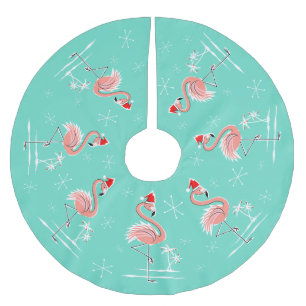 Weihnachts-Flamingo-Baumrock Polyester Weihnachtsbaumdecke