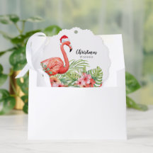 Weihnachts-Flamingo-Blumen-Grün-Grüße