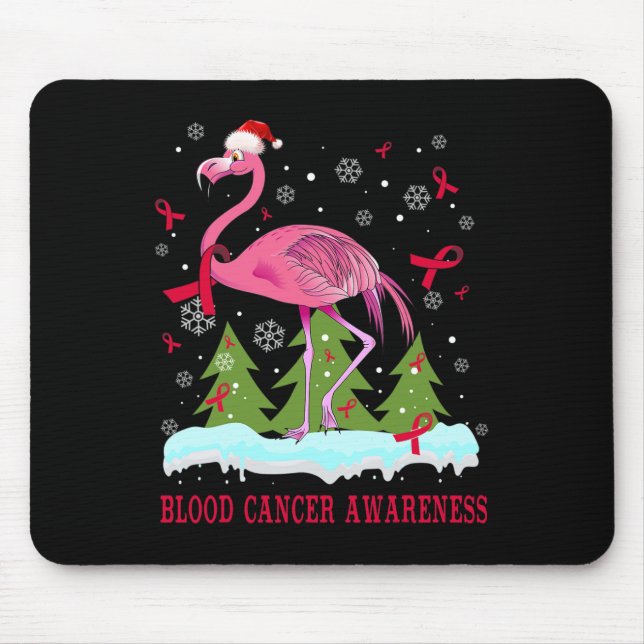 Weihnachts Flamingo Blutkrebs Bewusstsein Geschenk Mousepad (Vorne)