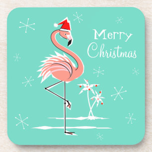 Weihnachts Flamingo Frohe Weihnachtskunst Untersetzer
