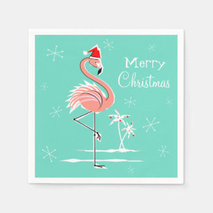 Weihnachts Flamingo Frohe Weihnachtszeitung Servie Serviette