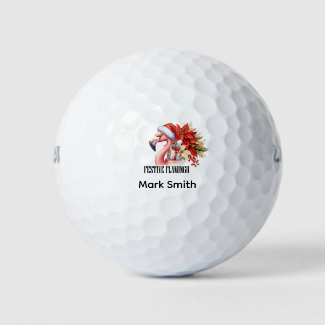 Weihnachts-Flamingo für Florida Golfer Golfball (Vorderseite)