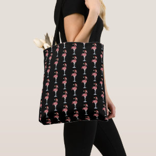 Weihnachts-Flamingo-Lichter Xmas Tropisches Tier  Tasche