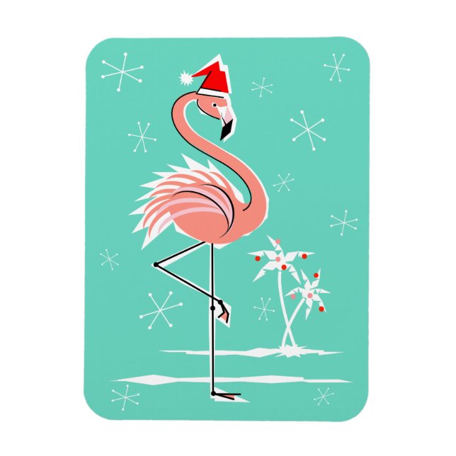 Weihnachts-Flamingo-Magnet flexibel Magnet (Vertikal)