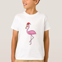 Weihnachts-Flamingo mit Weihnachtsmannmütze