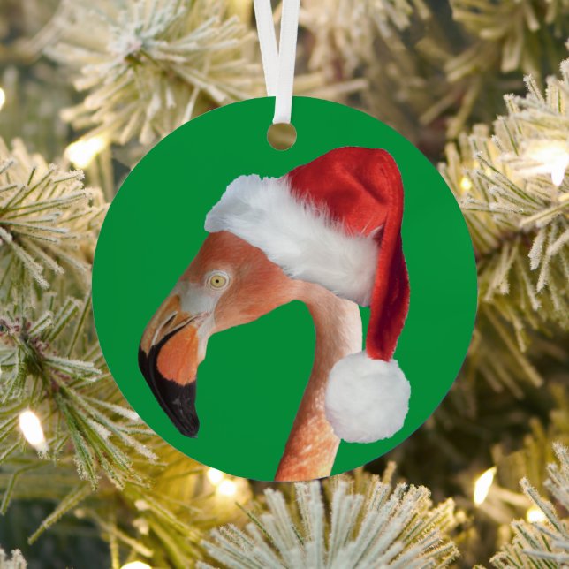 Weihnachts-Flamingo-Ornament Ornament Aus Metall (InSitu)