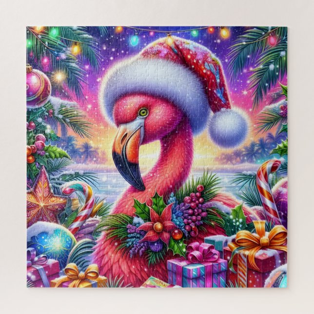 Weihnachts-Flamingo-Puzzle (Vertikal)