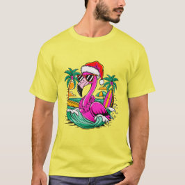 Weihnachts-Flamingo-Spaß im Paradies T-Shirt