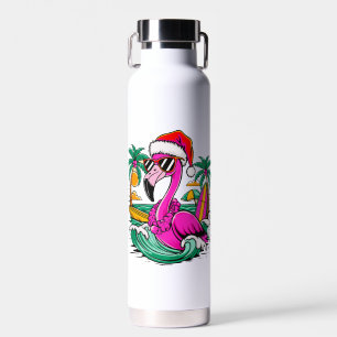 Weihnachts-Flamingo-Spaß im Paradies Trinkflasche