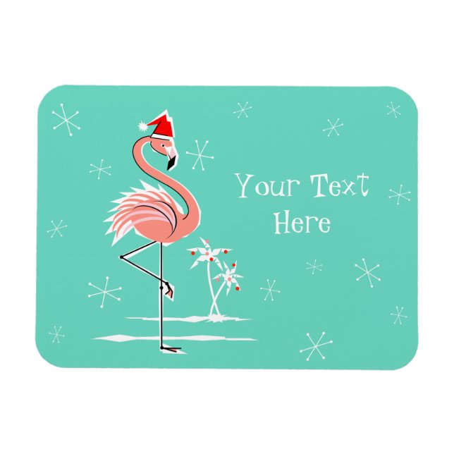 Weihnachts-Flamingo-Text-Magnet flexibel Magnet (Horizontal)