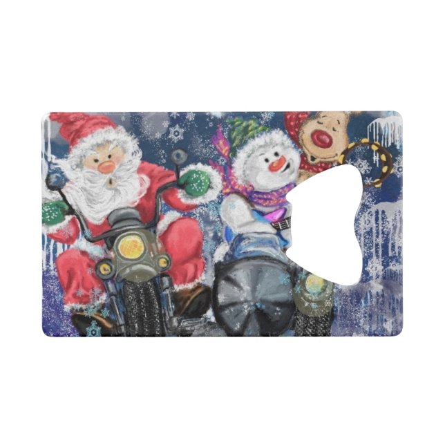 Weihnachts Flasche Opener Happy Friends Spaß Geldbeutel Flaschenöffner (Vorderseite (Horizontal))