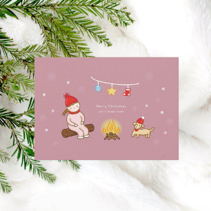 Weihnachts-Flat-Grußkarte Feiertagskarte