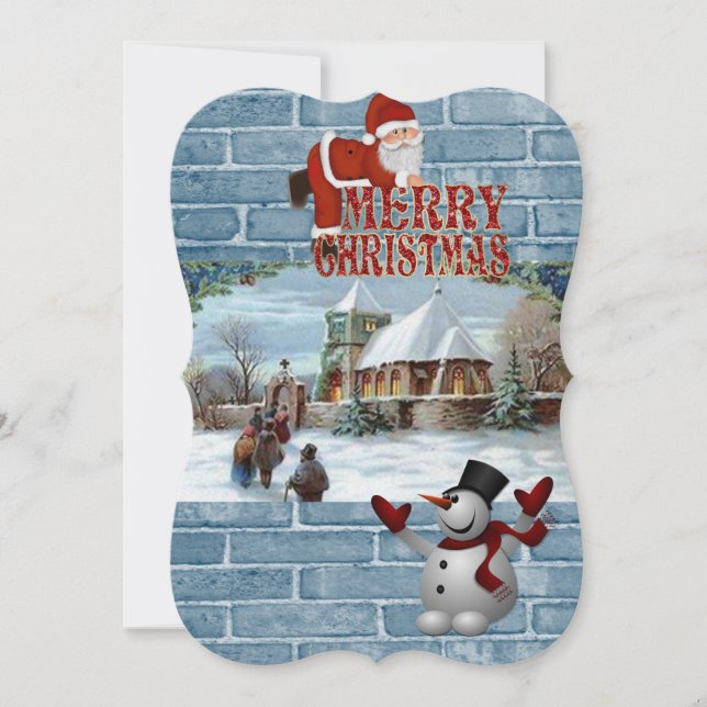 Weihnachts-Flat-Grußkarte, Frohe Weihnachten Karte (Vorderseite)