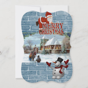 Weihnachts-Flat-Grußkarte, Frohe Weihnachten Karte