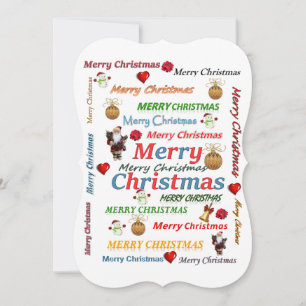 Weihnachts-Flat-Grußkarte, Frohe Weihnachten Karte