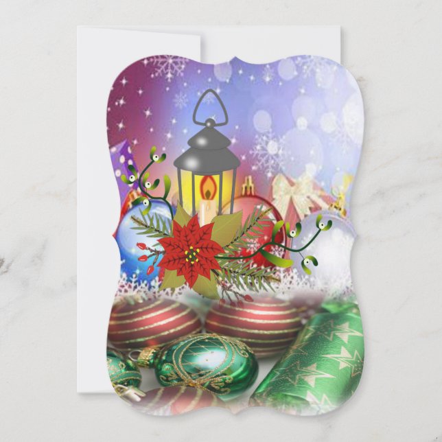 Weihnachts-Flat-Grußkarte, Weihnachtskerze Karte (Vorderseite)