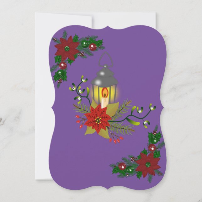 Weihnachts-Flat-Grußkarte, Weihnachtskerze Karte (Vorderseite)