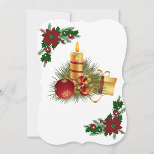Weihnachts-Flat-Grußkarte, Weihnachtskerze Karte