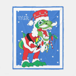 Weihnachts-Fleece Blanket/Mittel TySantaSaurus Rex Fleecedecke