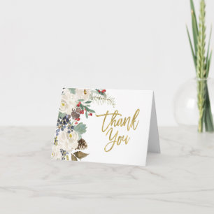 Weihnachts floriert DankeYou Card Einladung