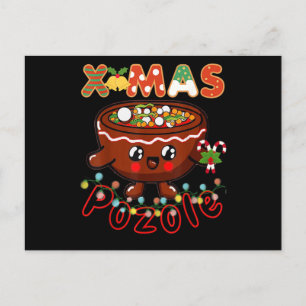 Weihnachts-Foodie Süße Pozole-Schüssel Hässlicher  Einladungspostkarte