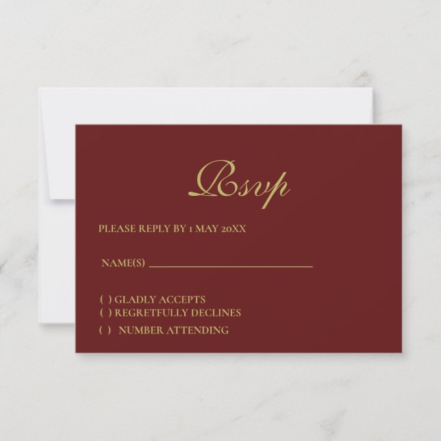 Weihnachts-Formal-RSVP-Karte RSVP Karte (Vorderseite)
