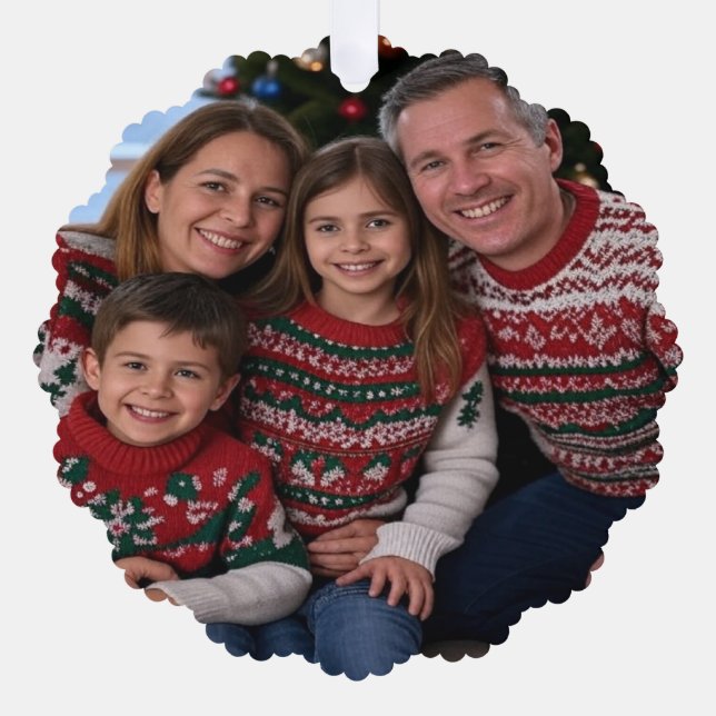 Weihnachts-Foto anpassen Ornament Karte (Vorderseite)